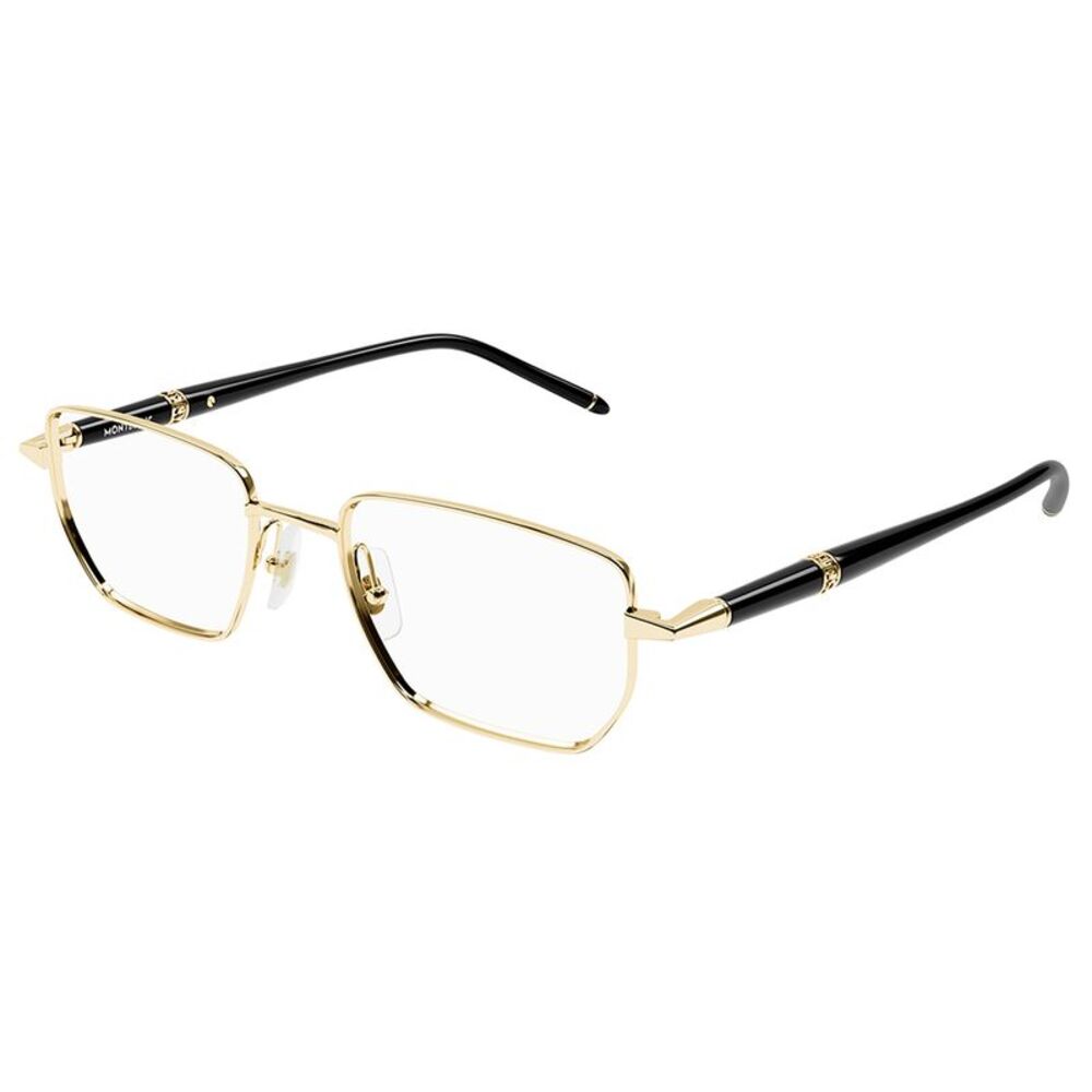 Mont Blanc MB 0347O 004 Gold Metal Geometric Eyeglasses 54mm